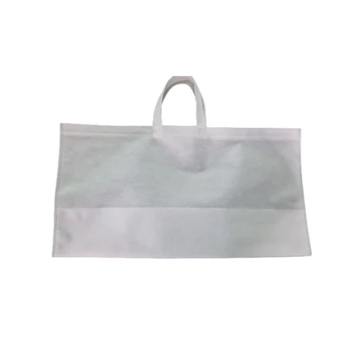 White Loop Handle Non Woven Bags - Durable, Eco Friendly, Plain Pattern | Ideal for Shopping Use, Crafted for Sustainability