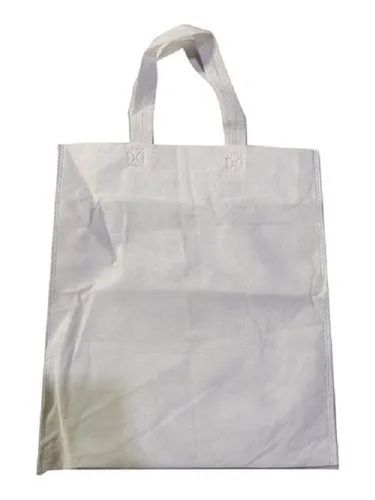 White Plain Loop Handle Carry Bag