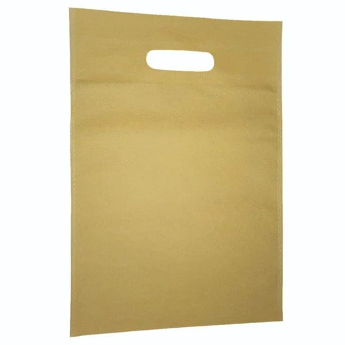 Yellow D Cut Non Woven Bag - Eco Friendly, Durable, Plain Yellow Design | Industrial Use Shopping Bag, Without Handle