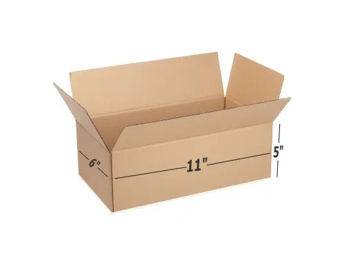 Brown Corrugated Box - 11x6x5 inches, Three Ply Design | Durable, Eco Friendly, Ideal for Apparel, Candy, Gifts, Home Appliances, Personal Care, Pharmaceutical Uses
