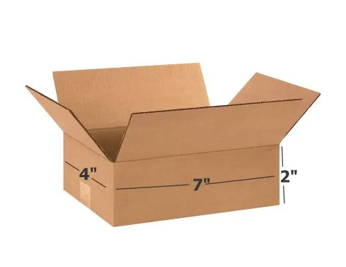 3 Ply Brown Corrugated Boxes - 7x4x2 Inches | Durable, Eco-Friendly, Ideal for Apparel, Gifts, and Personal Care