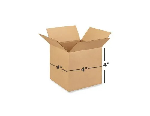 3 Ply Brown Packing Box - 4x4x4 Inches | Durable Eco-Friendly Rectangle Box for Apparel, Electronics, Food, Gifts, Personal Care, Pharmaceuticals