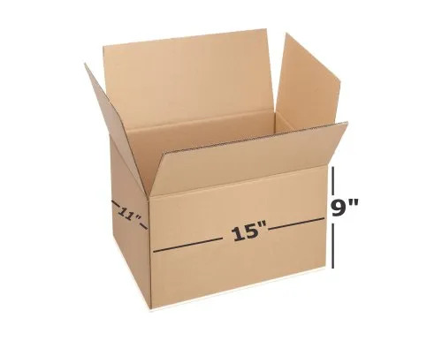 3 Ply Packing Box - 15x11x9 Inches | Durable, Eco-Friendly, Brown Rectangular Box for Apparel, Electronics, Food, Gifts, Personal Care, Pharmaceuticals