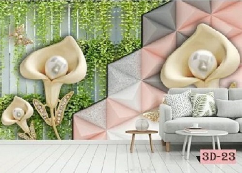 3D Floral Leather Wallpaper - Waterproof Leather, Various Sizes Available | Easy to Install, Easy to Clean, Enhances Wall Appearance