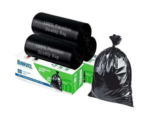 Black Garbage Bags - 17x19 Inch 10 Litre Capacity | Ideal for Medical Household and Commercial Use