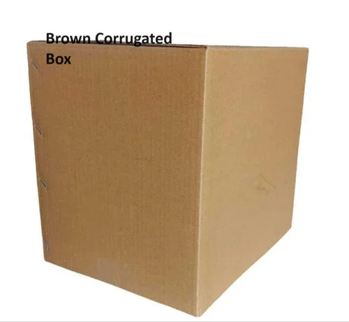 Brown Corrugated Box - Durable Kraft Paper, Eco-Friendly Plain Design, Rectangular Shape for Personal Care, Pharmaceutical, Gift & Crafts Use