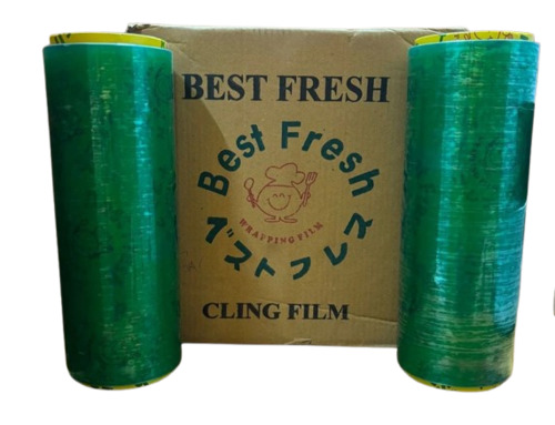 Food Wrapping Cling Film - PVC Material, 2.2 Kgs Roll X 12" Width , Soft Hardness, Transparent Finish
