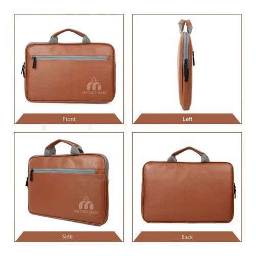 Leather Laptop Bag - 15.5'' Compatible, Multicolor Leather | Attractive Design for Corporate Gifts