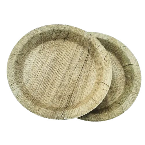 Mica Paper Plate - 6 Inch, Brown, 250 GSM, Round, Plain | Disposable Event and Party Supplies, Pack Size: 100 Pieces