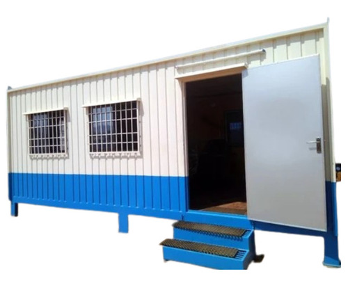 Portable PUF Office Cabin - 40x12 Feet | Color Coated in White and Blue Rectangular Shape