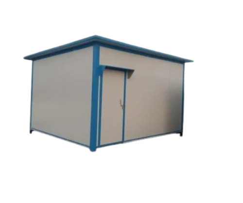 Portable PUF Office Cabin - Color Coated 20x12x12 Feet Rectangular Design White and Blue Finish Ideal for Workspaces