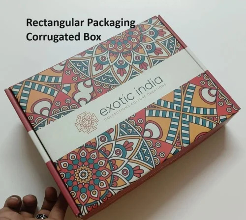 Eco-Friendly Printed Kraft Paper Rectangular Packaging Box - Durable Design, Various Colors | Ideal for Personal Care, Pharmaceutical, Gift & Crafts