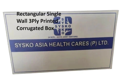 Rectangular Single Wall 3 Ply Printed Corrugated Box