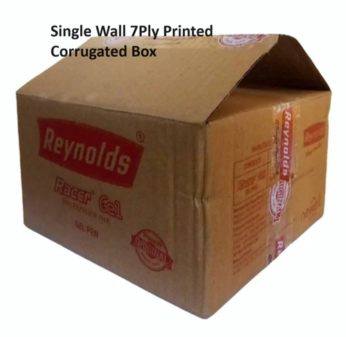 Single Wall 7 Ply Printed Corrugated Box - 7 Ply Eco-Friendly Kraft Paper, Various Colors, Rectangular Shape for Gift & Crafts, Personal Care, Pharmaceutical