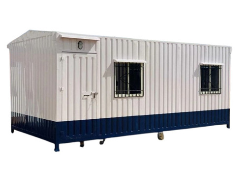 Steel Modular Portable Cabin - 20x12x8 Feet | Color Coated in White and Blue, Perfect for Office Use
