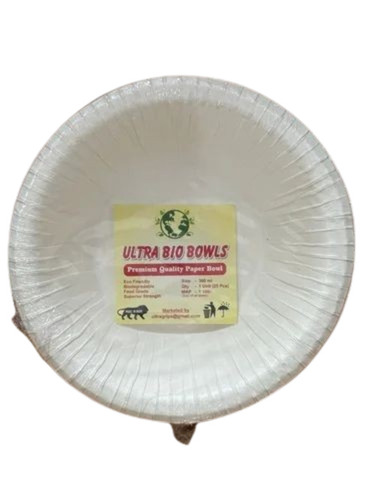 White Paper Bowl - 250 ml Size, Round Shape, Disposable Event and Party Supplies, Pack of 50 Pieces