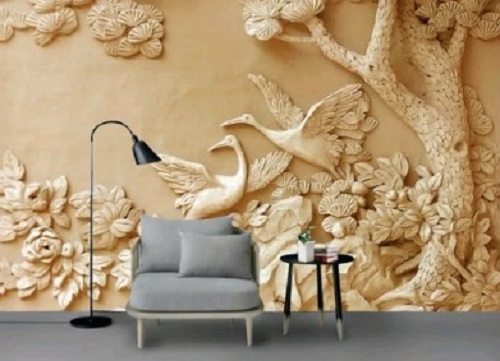 3D Bird Printed Wallpaper For Interior - Various Sizes, Waterproof Material | Long Lasting Finish, Easy to Install, Decorative Style