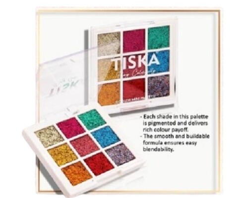 9 Colors Mini Glitter Eyeshadow Palette - Powder Formula, Waterproof and Safe for All Skin Types | Time-Tested Quality, Noticeable Eye Appearance