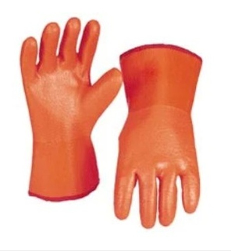 Cold Storage Gloves - Full Fingered Design for Enhanced Grip , Vibrant Orange Color Finish with Plain Pattern