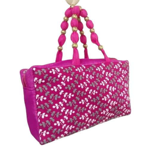Embroidery Square Hand Bag - Cotton, 10.5 x 6.5 Inch, Assorted Colors | Designed for Personal Use, Unique Embroidered Patterns