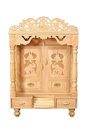 Sheesham Wood Indian Temple - Traditional Brown Design with 2 Drawers | Moisture Proof, Easy To Clean, Durable, Washable, Rust Proof Features