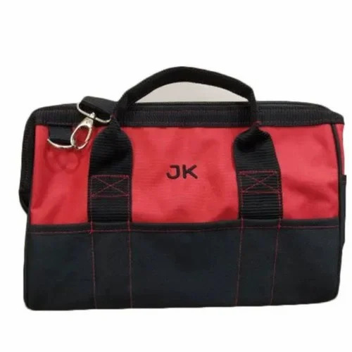 Jk Zipper PVC Tool Bag - PVC Coated Polyester 15 Inch Size Red and Black Color | Customizable Size Durable Closure Design