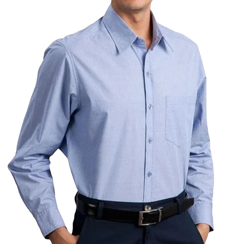 Men Formal Shirt - Cotton, Regular Fit, Blue | Full Sleeves, Attractive Pattern, Breathable and Washable, Ideal for Summer and Winter