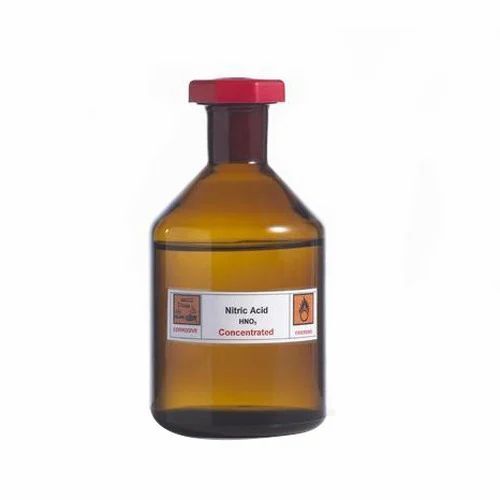 Nitric Acid - 100% Purity, Industrial Grade Liquid | Water Soluble for Industrial Applications, Very Good Quality, Store in Cool & Dry Place