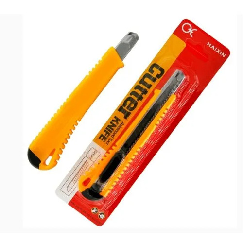 Paper Cutter - Plastic Material, Compact Yellow Design | Sharp Blade for Precise Cutting, Ergonomic Handle for Comfortable Grip, Ideal for Home and Office Use