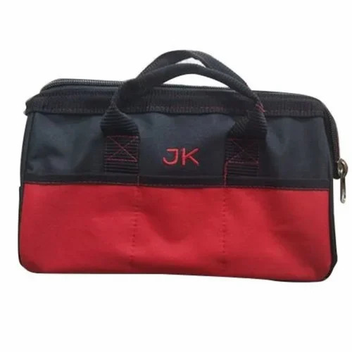 Tool Bag With 6 Outside Pockets - PVC Coated Polyester, 13 x 9 cm Size, Red and Black Color | Attractive Multicolor Design, Customizable Size