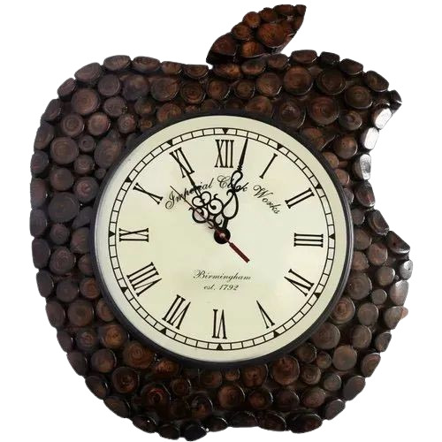 Wooden Apple Shape Wall Clock