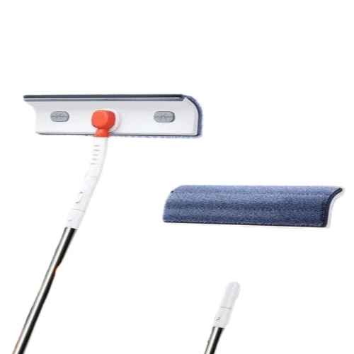 2 In 1 Windo Wiper Mop - Plastic Rod, Adjustable Size , White Color | Ideal for Versatile Cleaning and Maintenance
