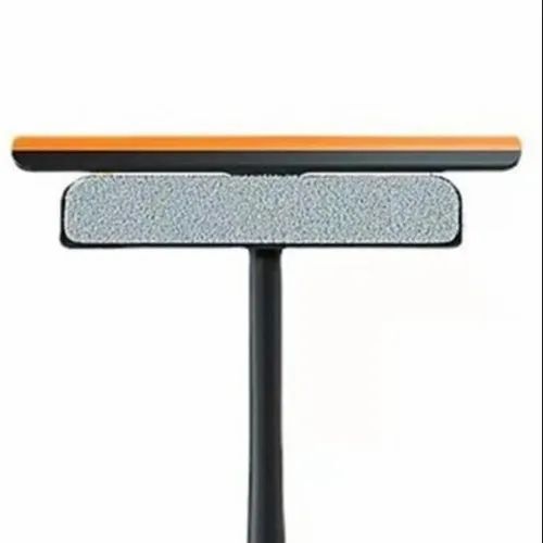3 In 1 Glass Cleaning Wiper - Plastic Material, 29x25 CM, Multicolor Design | Size Customization Available, Non-Adjustable Rod for Thorough Cleaning
