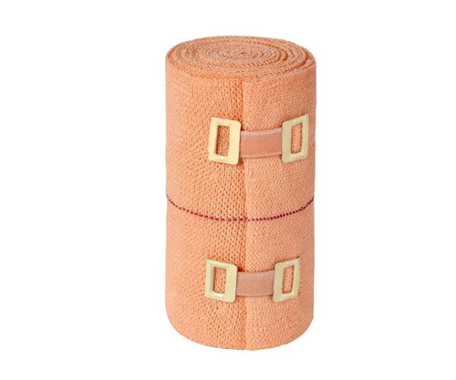 4Cm Cotton Crepe Bandage - 15 cm x 4 m, Brown Color | Non-Disposable, Reusable, Clip Closure, Store Away from Sunlight