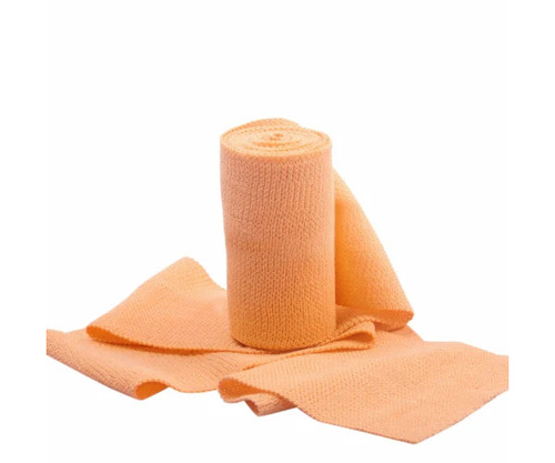4m Cotton Crepe Bandage - 10 cm x 4 m, Brown Color, Reusable Cotton Material, Non-Disposable Roll Form for Clinical Usage