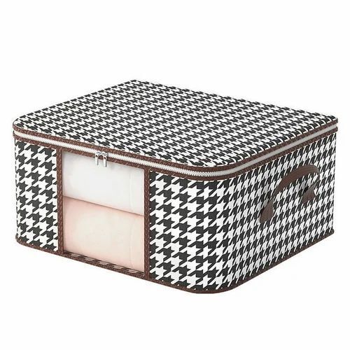 75L Storage Box - Canvas, Foldable Rectangle Shape, Printed Pattern | Customizable Size, Ideal for Household and Industrial Use