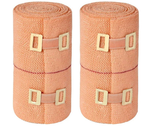 8cm Cotton Crepe Bandage - 8cm x 4m, Brown Color | Cotton Material, Reusable, Clip Closure, Short Stretch Compression Bandage