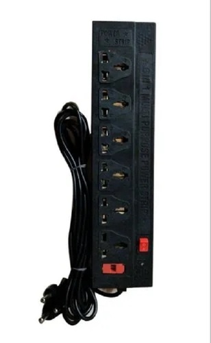 Black Long Extension Board - 6 Sockets 3m Cord Length | Black Color 220V Rated Voltage 50Hz Frequency for Home Appliances