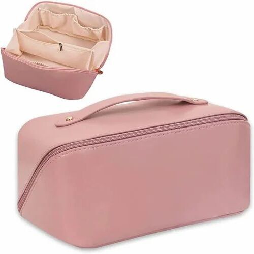 Cosmetic Travel Pouch - Rectangular Shape, Zipper Closure, Multicolor Design | Attractive Travel Accessory for Girls