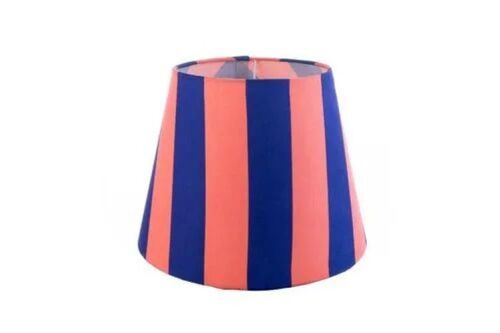 Cotton Fabric Lamp Shades - 9.5 Inches Height, Premium Peach and Purple Shade | Round Shape, Self Assembly E27 Holder, 300 Grams Weight