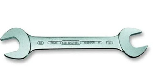 Double Open End Spanner - Chrome Vanadium Steel, Size 7-8 inches, Silver Rectangular Shape