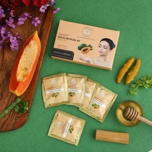 Herbal Facial Kit - 50 gm Box | Unisex Skin Brightening, Deep Cleansing, Dark Circles Remover, Organic Professional Care