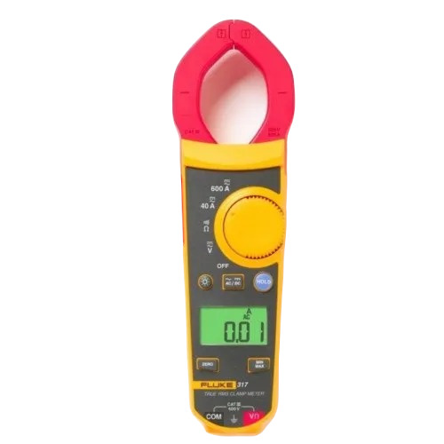 Fluke 317 Clamp Meter - Plastic, 205x60x22mm, Yellow | Digital Display, 1.5% Accuracy, 196g Weight, Powered by 3x AAA Batteries