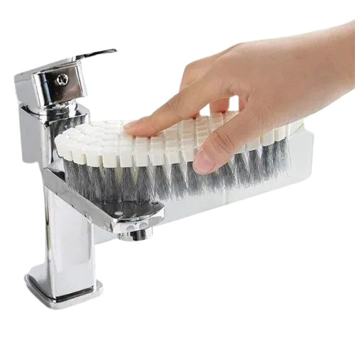 Foldable Cleaning Brush - Plastic Material, Customizable Size, Green and Yellow Colors | Soft Plastic Bristles for Efficient Dish Washing