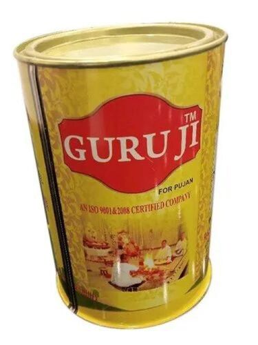Ghee Packaging Tin Container - Stainless Steel, 900ML, Yellow | Airtight Seal, Odor Resistant, Leak Proof, Durable Design, Tamper Proof