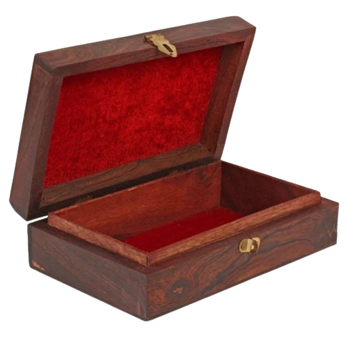 Handmade Wooden Jewellery Box - Wooden Material, Rectangular Shape, Brown Color | Ideal for Home Jewelry Storage