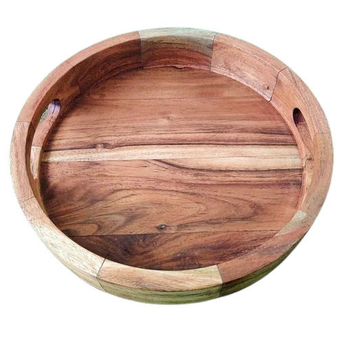 Handmade Wooden Round Tray