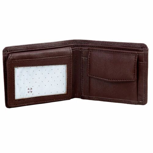 Men's PU Leather Wallet - Fold Closure, Plain Brown Design | Customized Size, Stylish and Practical