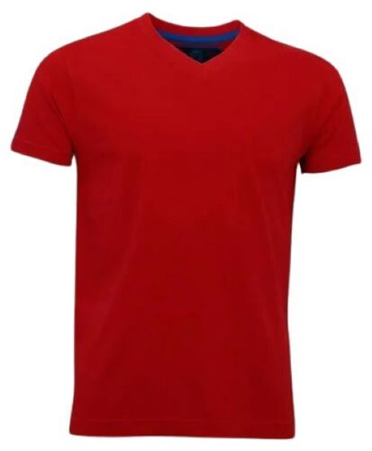 Mens Plain V Neck T Shirts - Cotton | Available in XXS, XS, S, M, L, XL, XXXL, Mehroon, Lightweight Design, Durable Stitching, Easy to Maintain, Unisex Design
