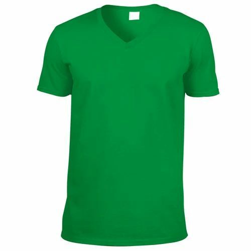 Mens V Neck T Shirt - Cotton, XXS to XXXL Sizes, Green Color | Comfortable Fit, Soft Fabric, Breathable Material, Versatile Style, Lightweight Design, Durable Stitching, Easy to Maintain
